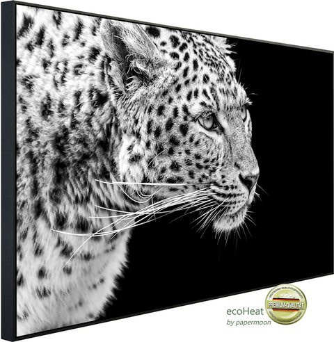 papermoon EcoHeat Infrarotheizung Leopard Schwarz Weiss mit App-Steuerung und Überhitzungsschutz - Bild 1