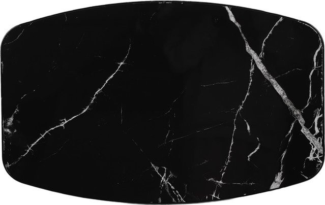 Aimo Massivholz Tischplatte Wasserdicht und Abnehmbar in Schwarz und Grau mit Marmor-Optik für Wohnmobil, Yacht und Terrasse - Bild 1