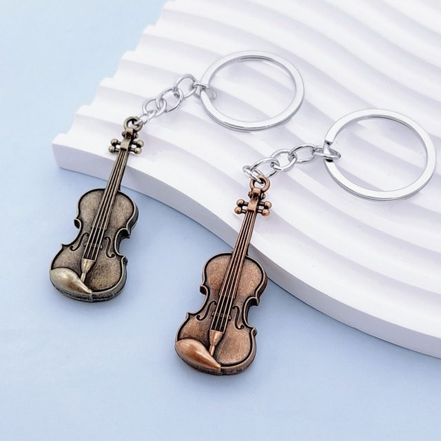 Stmanya Schlüsselanhänger Violine, Metall, Bronze, Unisex - Bild 1