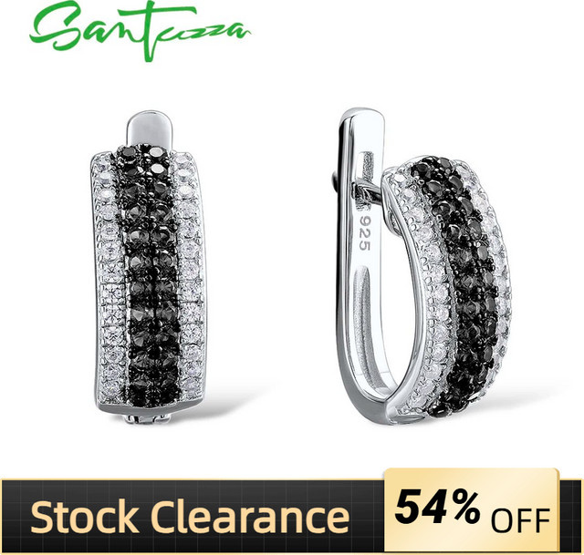 SANTUZZA Ohrringe, 925 Silber, schwarzer Spinell, Damen - Bild 1