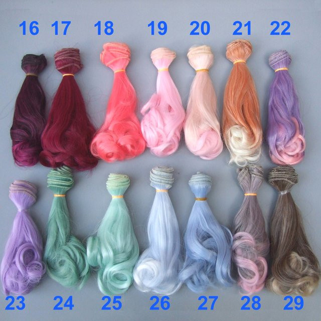 Miao Mama ai wawa Puppenhaar, Lockige Perücken, Rosa Grün Lila, 1-teiliges Set - Bild 1