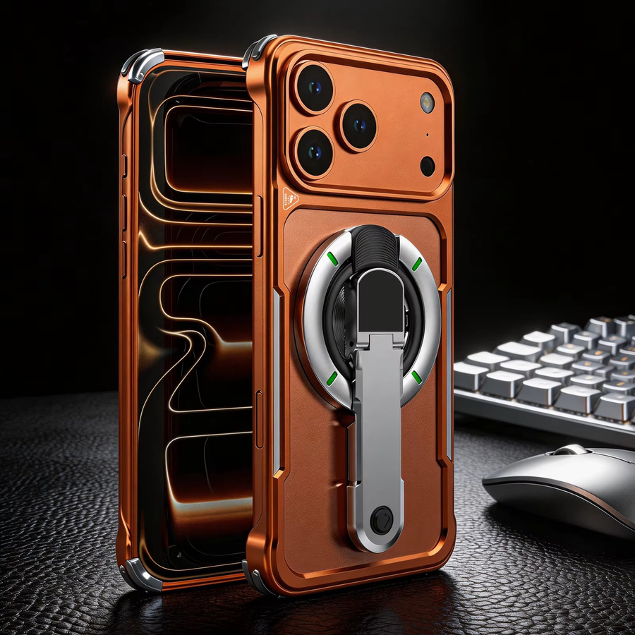 Aluminium-Panzerrahmen-Handyhülle für iPhone 17 Pro Max mit randlosem Design zur Wärmeableitung und magnetischer Halterung in Blau - Bild 2