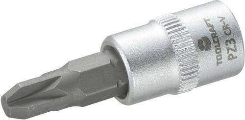 TOOLCRAFT Kreuzschlitz Pozidriv Steckschlüssel-Bit-Einsatz PZ 3 1/4 in Silber, Aufnahme 6,3 mm - Bild 1