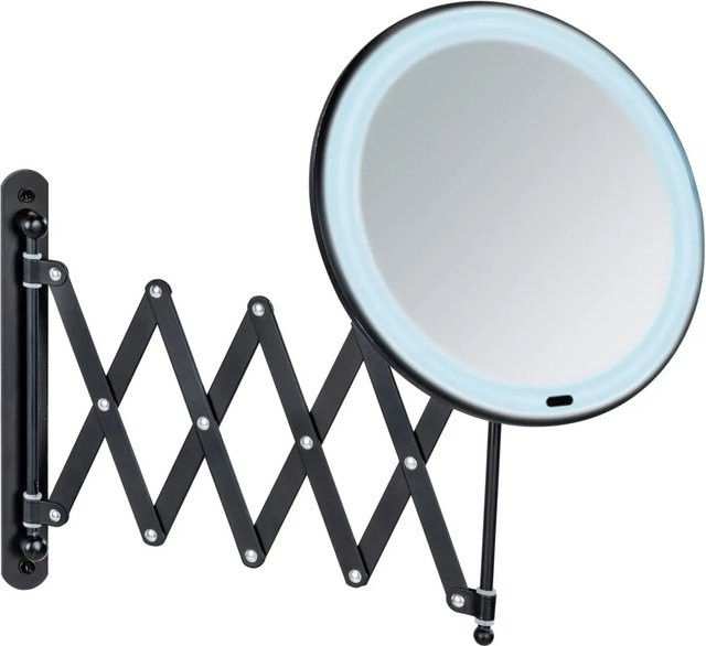 Wenko LED Teleskop-Wandspiegel Barona Schwarz B/T/H: 55 x 20 x 34 cm - Bild 1