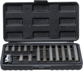 BGS Do it yourself Bit-Satz mit 15 Teilen, Antrieb Außensechskant 10 mm und T-Profil (TX), Farbe Schwarz - Bild 1