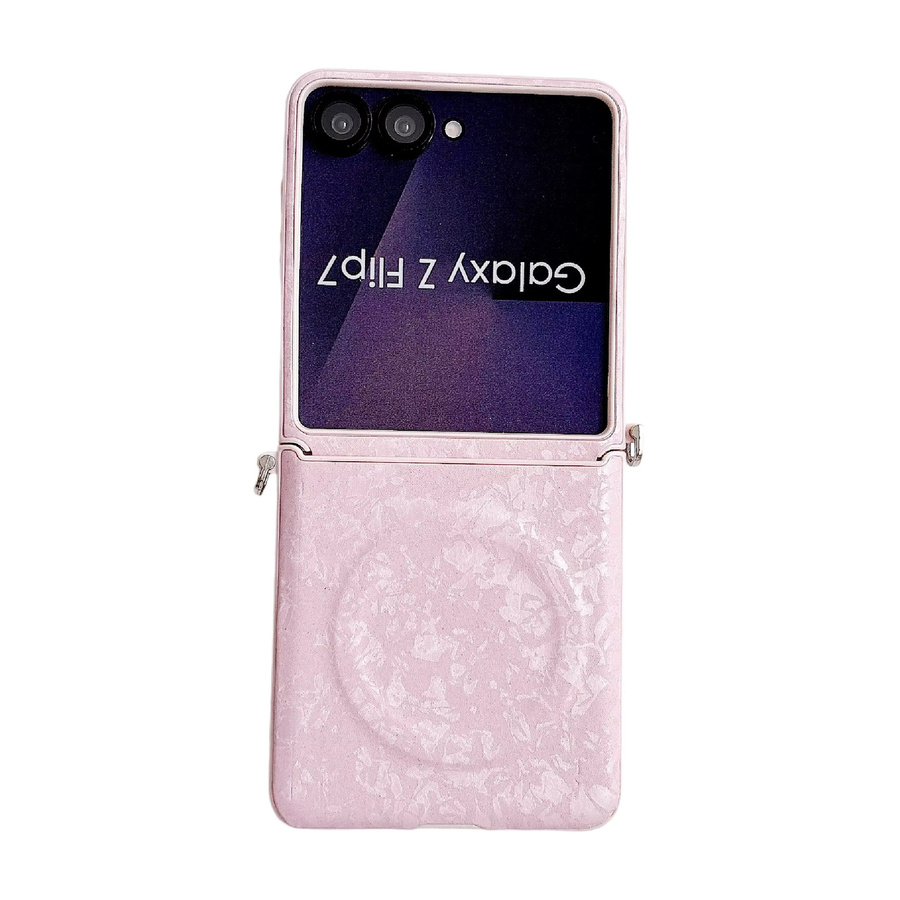 Magnetische MagSafe Handyhülle mit Scharnierschutz für Samsung Galaxy Z Flip 5 6 5G in Pink - Bild 1