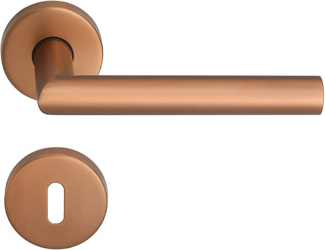 MeinTürgriff Drückergarnitur Toulouse in Roségold aus Edelstahl matt mit B/H: 160 x 60 mm - Bild 1