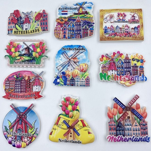 Handgefertigter 3D-Kühlschrankmagnet Niederlande Reise-Souvenir in Mehrfarbig - Bild 1
