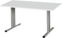 Schäfer Shop Select Besprechungstisch Planova Basic, Rechteck mit T-Fuß, B/T/H: 140 x 80 x 71,7 cm, lichtgrau/weißaluminium - Bild 1