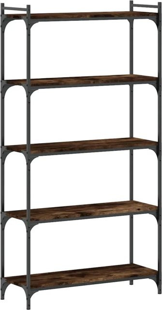 vidaXL Bücherregal mit 5 Böden in Braun, Holzwerkstoff und Metall im industriellen Design, B/T/H: 80 x 30 x 154 cm - Bild 1