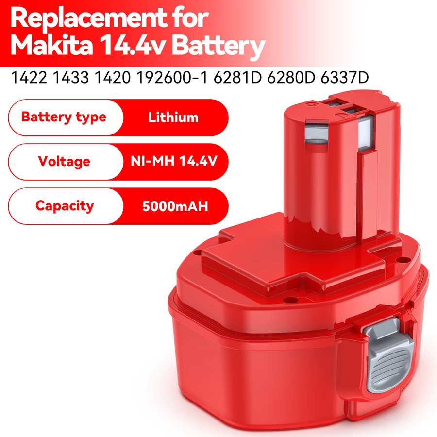Bonacell Ersatzakku 14,4 Volt für Makita, 5000 mAh, Farbe Rot - Bild 4