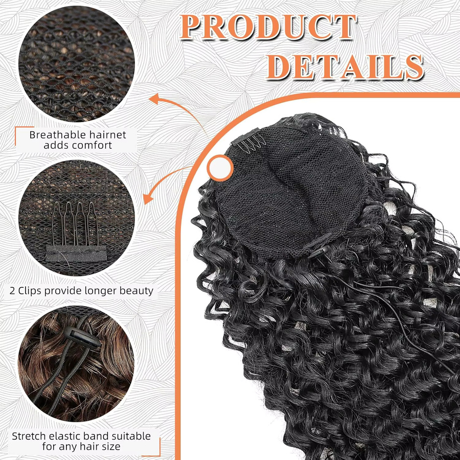 Lockiger Afro-Pferdeschwanz, synthetisch, Damen - Bild 3