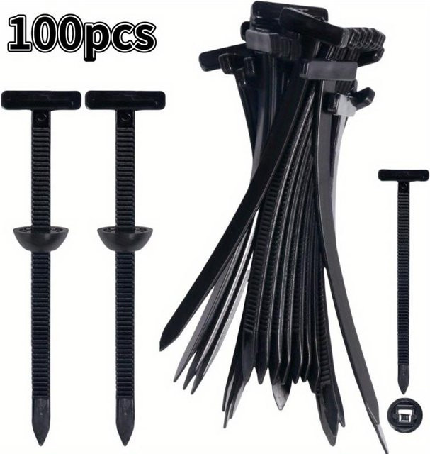 Wiederverwendbare Nylon Kabelbinder aus Kunststoff in Schwarz, 50 Stück - Bild 1