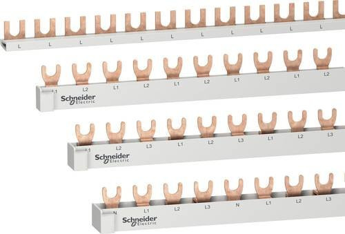 Schneider Electric Phasenschiene Gabel 3P R9XFH357 Lichtgrau 63A 500V - Bild 1