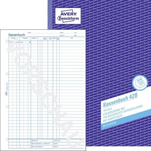 Avery Zweckform Kassenbuch 426 DIN A4 Weiß mit 100 Blatt - Bild 1