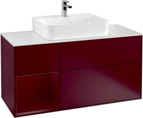 V&B Waschtischunterschrank Finion mit Wandbeleuchtung in Weiß Hochglanz, Breite: 120 cm, Tiefe: 50,1 cm, Höhe: 50,1 cm - Bild 1