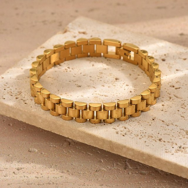Lucky Star Jewelry Uhrenkette Armband, Edelstahl, Gold, Unisex - Bild 1