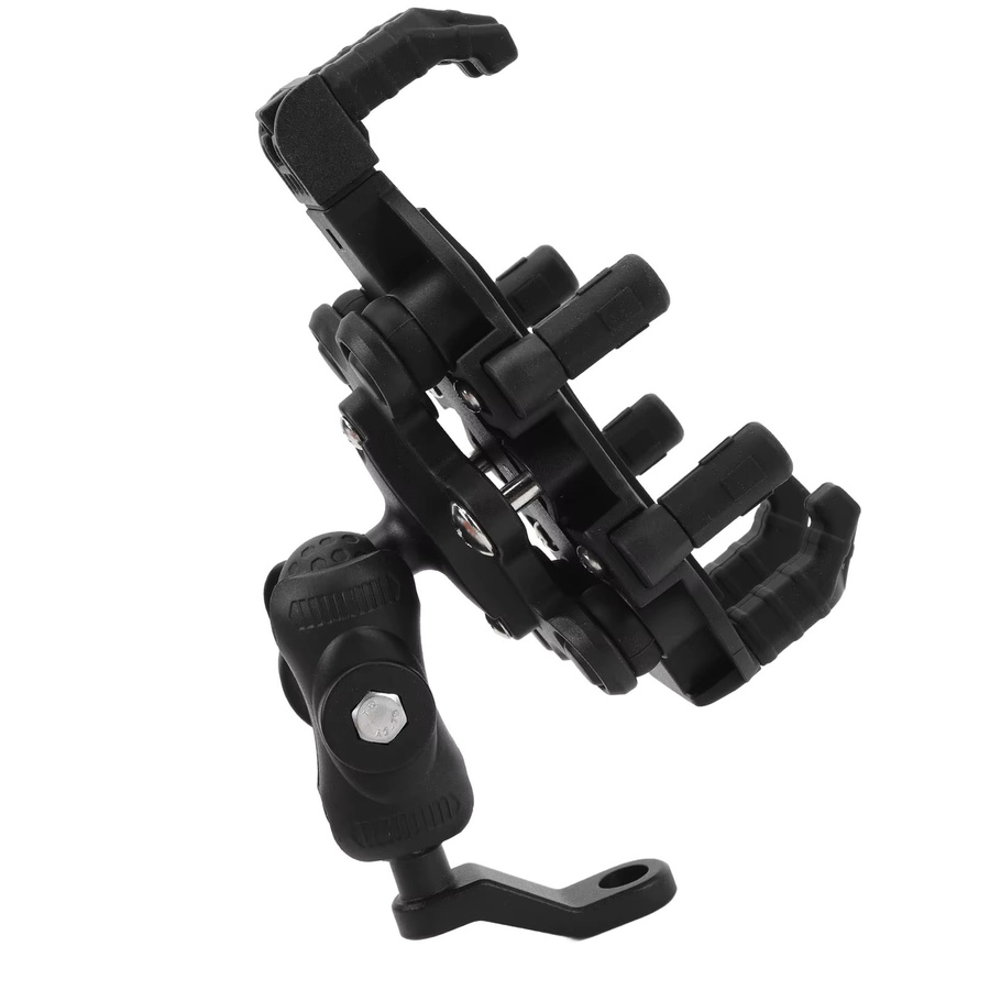 Motorrad-Telefonhalter aus Aluminiumlegierung und Nylon mit Sicherheitsschloss und Stoßdämpfung für ATV, Schwarz - Bild 3