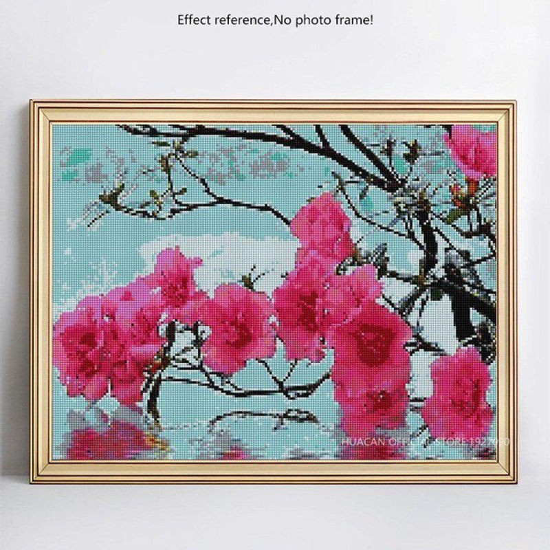 FIYO Diamond Painting Set 5D DIY Floral Stickerei mit runden Diamanten, Mehrfarbig, B x H: 20 x 30 cm - Bild 1