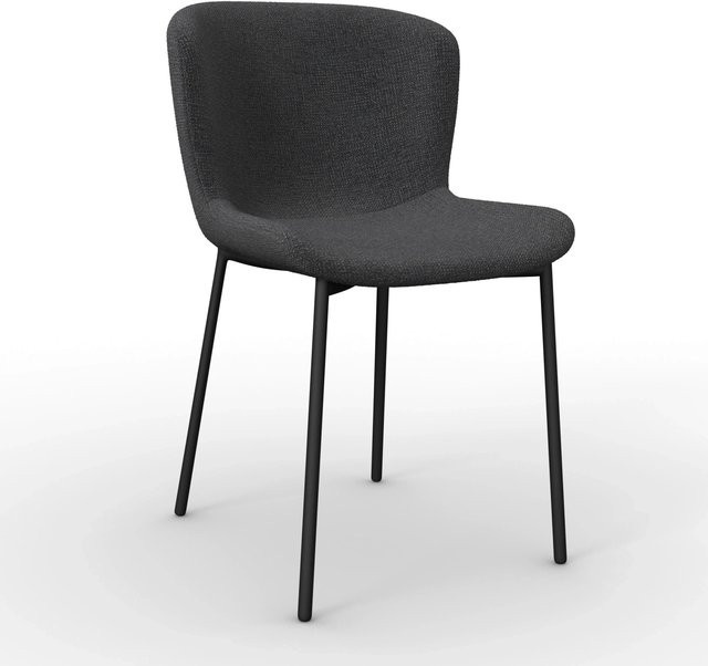 Bessagi Home Stuhl Noemie Dunkelgrau Chenille Gepolstert mit Metallgestell B/T/H: 54,0 x 48,5 x 81,0 cm - Bild 1