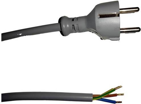HELU Strom Netzkabel Grau 5m - Bild 1