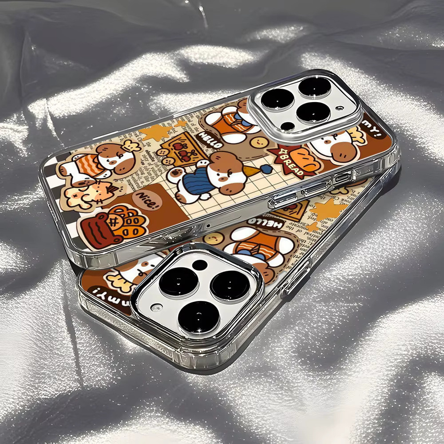Braune Welpen-Handyhülle aus weichem Silikon für Apple iPhone 17 Pro Max, 16, 15, 14, 13, 12 mit transparenter Stoßstangen-Rückseite und luftstoßfestem Schutz - Bild 4