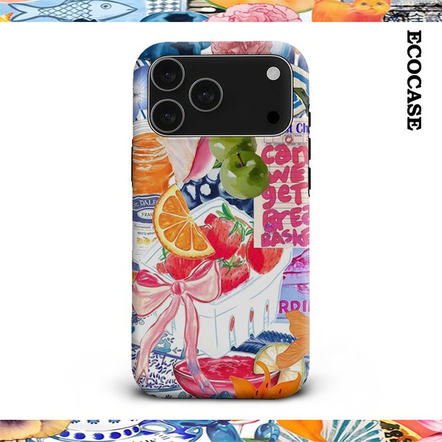 Handyhülle Obst und Blumen für Apple iPhone 17 16 15 14 13 12 11 Pro Max Plus mit doppelschichtiger Rückseite in Multicolour - Bild 1