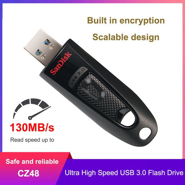 SanDisk Ultra USB 3.0 Flash-Laufwerk in Schwarz - Bild 1