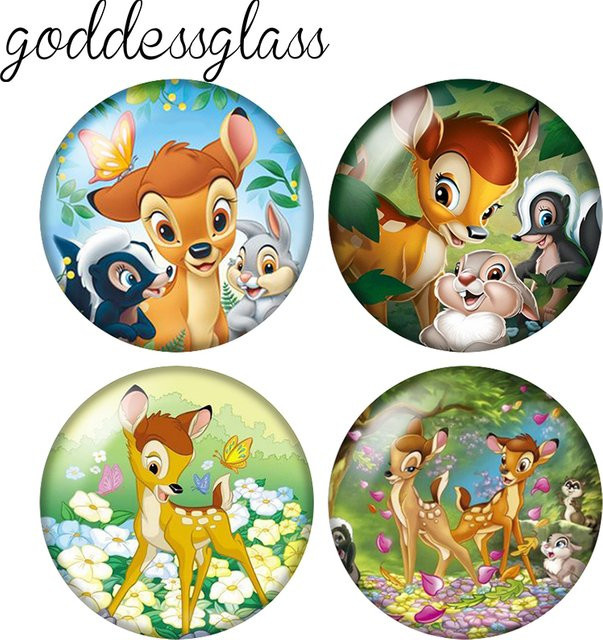 MINISO Fotoglas-Cabochon Bambi Thumper Bunny, Bunt, Unisex - Bild 1