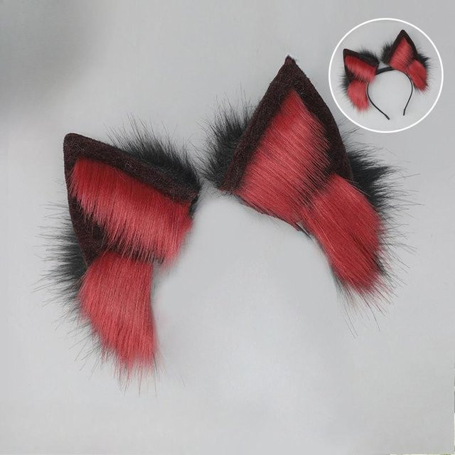 YIRAN Fuchsohren Stirnband, Plüsch / Textil, Schwarz - Bild 1
