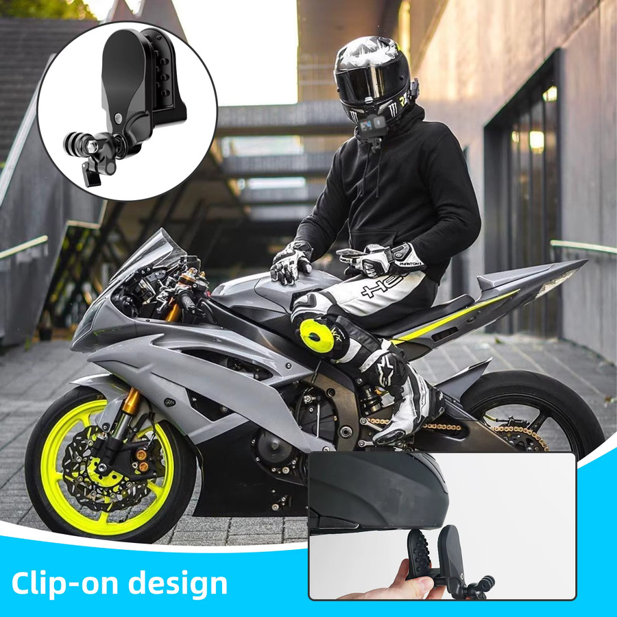 Motorradhelm-Kinnhalterung für GoPro Hero 10 11 12 13 Black und DJI Action 6 Action Camera Zubehör - Bild 4