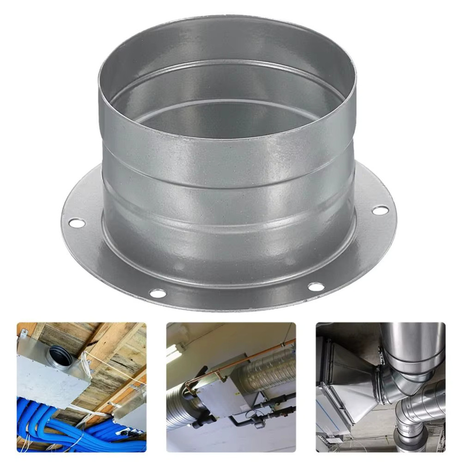 Hochtemperaturbeständiger Metall-Auspuffkanal-Anschlussflansch in Silber für runde Rohr-Entlüftungsanschlüsse von 75 bis 300 mm - Bild 3
