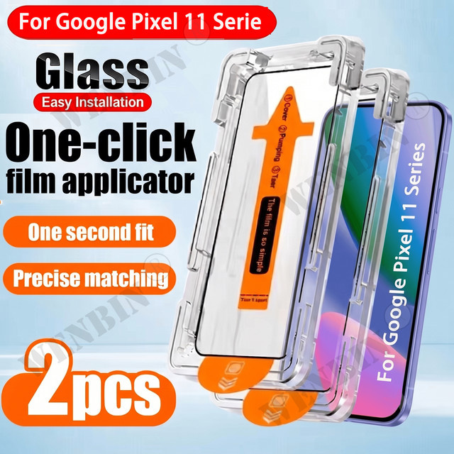 2 Stück Panzerglas Displayschutzfolie für Google Pixel 11 Pro, 11 Pro XL, 10 Pro und 9 Pro, transparent, kompatibel mit Fingerabdruck-Entsperrung - Bild 1