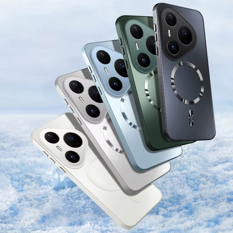 AG Magnetische Silikonhülle für Huawei Pura 70 80 Ultra P30 P40 P50 P60 Pro in Schwarz mit Stoßfestem PC-Schutz und kabellosem Laden - Bild 2