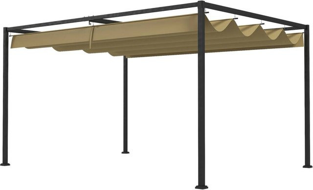 Outsunny Pergola modern beige aus Polyester und Stahl B/H/L: 300 x 222 x 400 cm - Bild 1