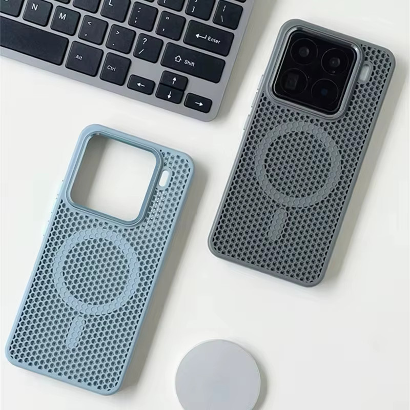 Xiaomi Magnetische Legierung Schutzhülle mit Waben-Mesh-Kühlung und Magsafe für Mi 15 Ultra, Mi 15 Pro und Mi 14 in Blau - Bild 2