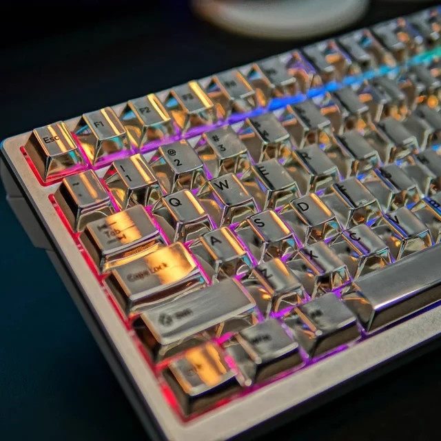 ECHOME Metall-Tastenkappen-Set aus Aluminium mit 104 Tasten in Silver für mechanische Tastaturen (80 % und 100 %) - Bild 1