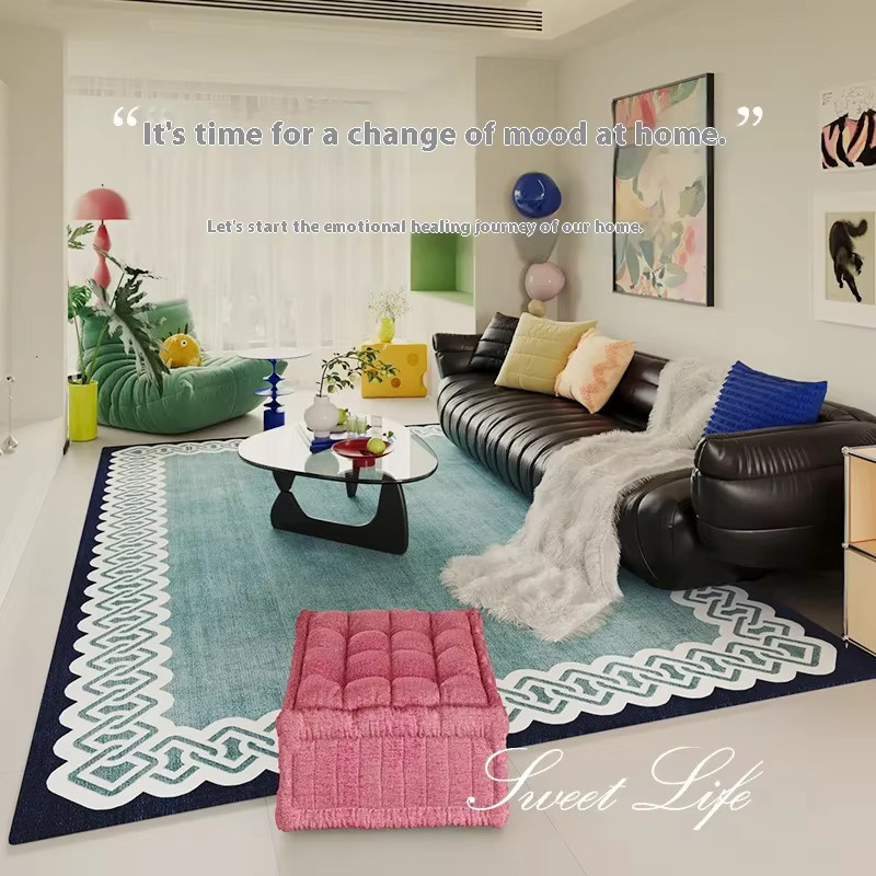 VIKAMA Kristall-Samt-Teppich in Antik-Optik für Wohnzimmer und Schlafzimmer - Bild 2