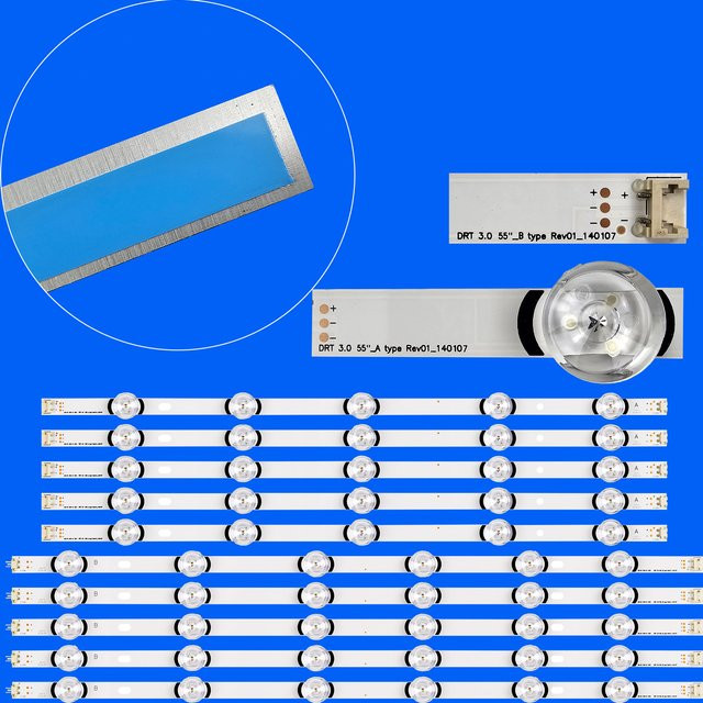 LED Hintergrundbeleuchtungs-Streifen in Weiß für LG TV Modelle 55LF652V 55LB630V 55LB650V LC550DUH FG 55LF5610 55LF580V 55LF5800 55LB6300 55LB5550 55LY340C - Bild 1