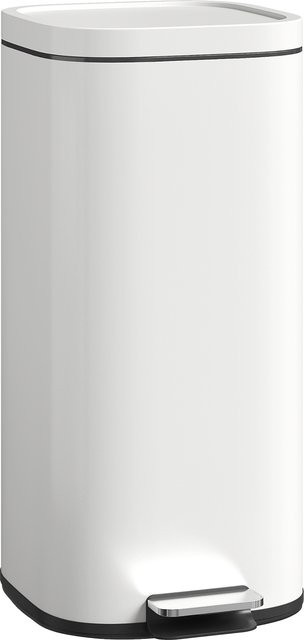 HOMCOM Küchenmülleimer mit Deckel und Pedal, 30L Abfalleimer mit Soft-Close-Funktion, herausnehmbarem Inneneimer und fingerabdruckresistenter Oberfläche, Cremeweiß - Bild 1
