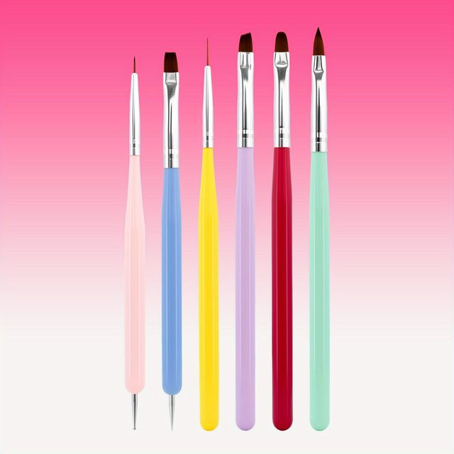 FUMOSIK Nagelkunst-Pinsel-Set, 6-teilig, grau, Unisex - Bild 1