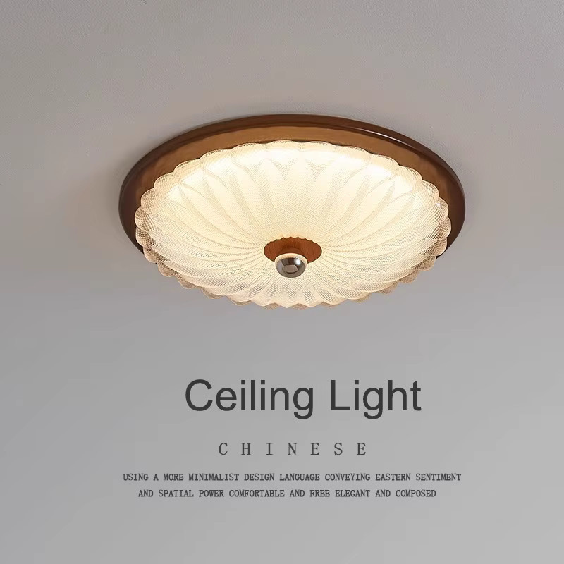Moderne Deckenlampe von Juhaw mit Acryl-Lampenschirm im Kristallsand-Design für Wohnzimmer, Esszimmer oder Schlafzimmer, rund, Durchmesser: 43 cm, Höhe: 10 cm - Bild 2