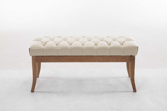 TPFLiving Sitzbank Romeo Chesterfield aus Kunstleder in Creme, Breite: 100 cm - Bild 1