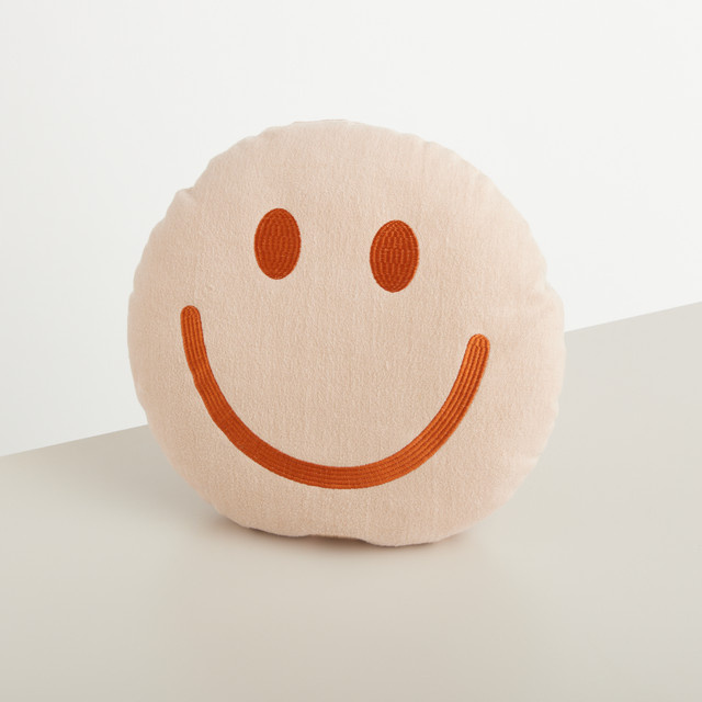 Blume2000 Smiley Baumwollkissen rund, Orange, Durchmesser: 45 cm - Bild 1