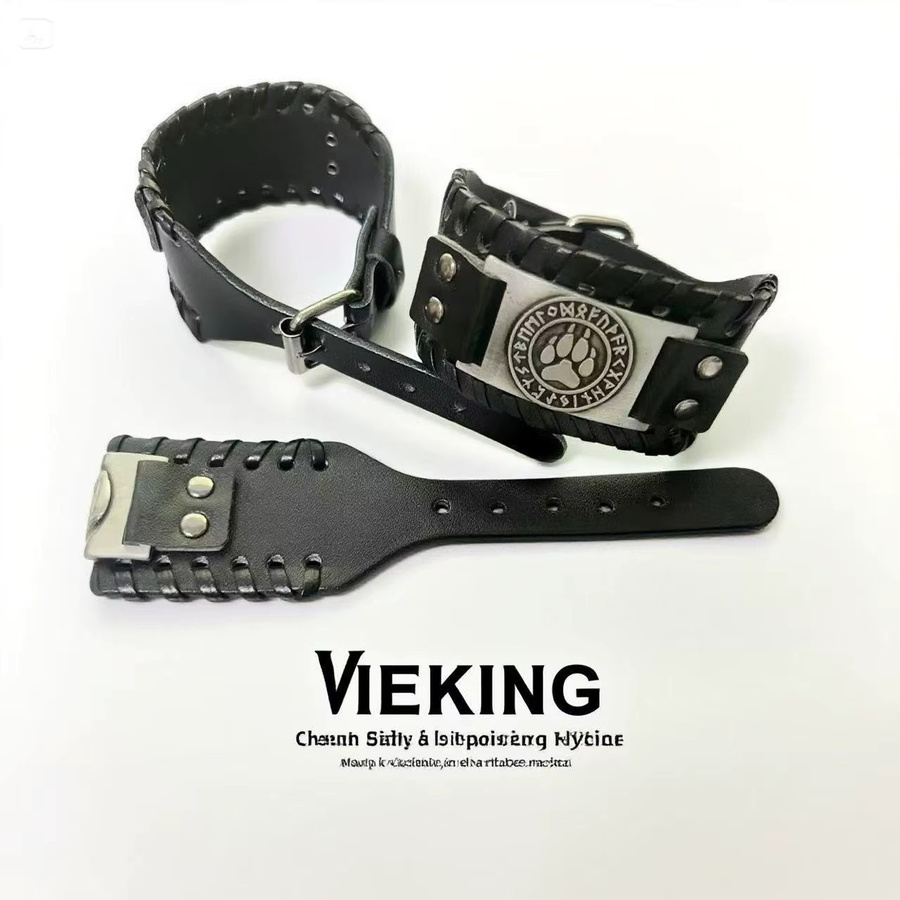 HNSP Wickelarmband Leder, Schwarz, Herren - Bild 4