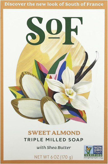 SoF Stückseife mit Sheabutter und Süßmandelöl, 170 g, beige - Bild 1