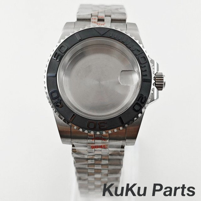 HUANXIAO Uhrengehäuse mit Jubilee-Armband, Edelstahl, Silber, 40 mm - Bild 1