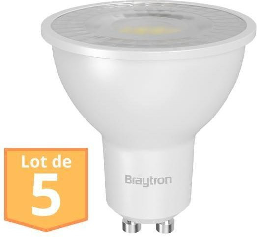 Braytron LED-Lampen Set GU10, 5 Stück, 6,5W, 650 Lumen, 6500K Cool White, Farbe: Weiß - Bild 1
