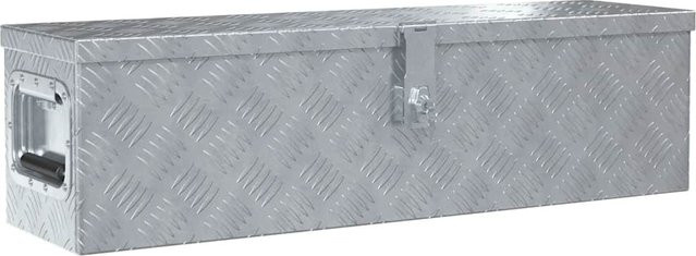 Aluminium-Aufbewahrungsbox mit Deckel von Yiwydaa in Silber, B/T/H: 80,5 x 22 x 22 cm - Bild 1