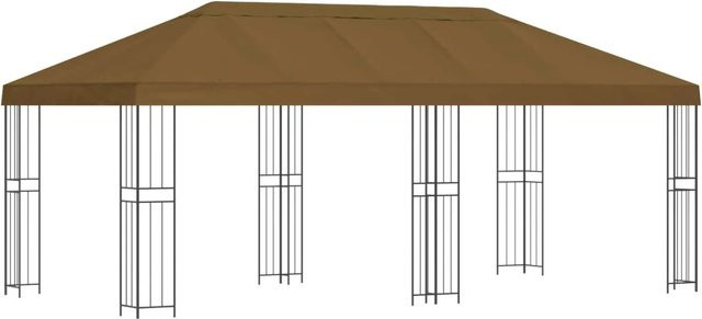 vidaXL Pavillon mit Seitenwänden aus Polyester und Stahl in Beige, B/T/H: 6 x 3 x 2,765 m - Bild 1